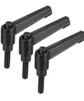M6 Quick Release Clamping Lever Handles With A Smooth Push Button Twist And Swivel Base Top Tier Matte Steel Fasteners 3 Pack.