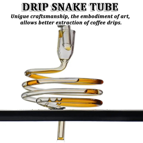 Drip Snake Tube for Top Tier Cold Brew Coffee Tower With Adjustable Dripper And Ice Water Reservoir Makes Dope Slow Drip Extraction.