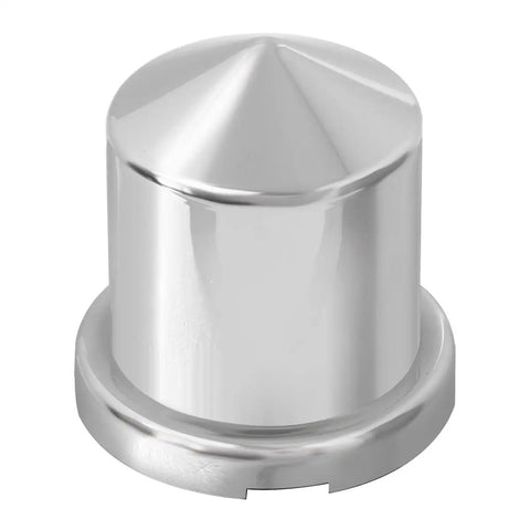 Chrome Plastic Pointed Lug Nut Covers With Flange For 7/8 And 15/16 Inch Lug Nuts Fits 1-9/16 Inch Height Durable Push On Design