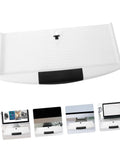 Slick Slide Out Under Desk Keyboard Tray With Heavy Duty Clamp Mount, smooth white ABS surface, ergonomic design for typing comfort.