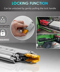 Heavy Duty Ball Bearing Drawer Slides With Lock full extension mechanism demonstrating locking function for secure use.