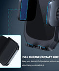Close-up of Zero Shake Car Phone Holder With Metal Hook Clip and Air Vent Cell Phone Mount showcasing full silicone contact surface.