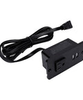 Flush Mount Power Outlet With Heat Resistant Pc Body Legit Fire Proof Design with black casing and built-in USB ports.