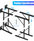 Product specifications of No Sag Heavy Duty Fence Gate Kit with steel corner braces and hinges, adjustable 2x4s included.