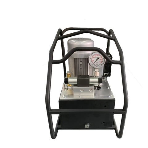 Top Shelf Hydraulic Torque Wrench With Plug And Play Auto Pump full size auto pump unit in protective steel frame.