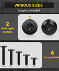 1/4-20 Flat Head Hex Socket Cap Screws Bolts, 1/2 Inch Length, 25 Pack, Fully Threaded, Allen Hex Drive, various sizes shown