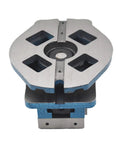 Built Like A Tank Precision Mill Vise With Swivel Base and Lockdown Grip, rugged steel construction, close-up view.