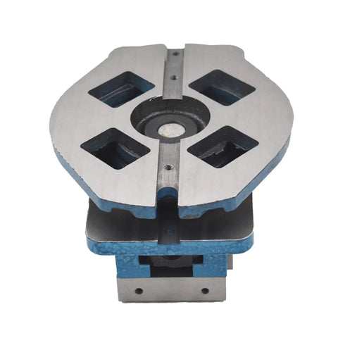 Built Like A Tank Precision Mill Vise With Swivel Base and Lockdown Grip, rugged steel construction, close-up view.