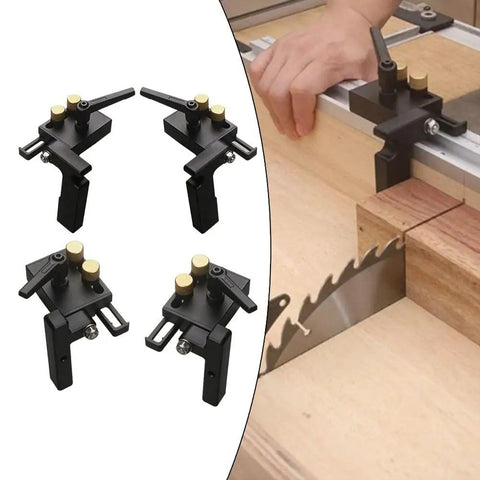 Miter Track Stop For Router Table, Heavy Duty Aluminum T Slot Limiter With 19mm Slot, Adjustable Miter Gauge Stopper in use