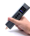 Hand holding Portable Handheld Digital Spot Welder With Multi Level Power Adjustment And Dual Pulse For Nickel Strip Welding Pro Grade Easy To Use