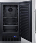 Interior view of Game-Changing Solid Stainless Steel Upright Freezer With Smooth Frost-Free Operation And Smart Digital Thermostat.