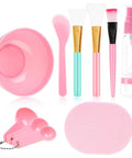 All In One 11 Piece DIY Facial Mask Tool Kit For At Home Spa With No Fuss Mixing Bowl Spatula Silicone Brushes Spray Bottle Puff