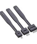 Super Handy Leather Hole Punch Tool Set with Interchangeable 2 4 6 Prong Attachments for Punching Clean Round Holes in Belts Watch Straps and Leather Projects