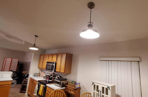 12 Inch LED Pendant Light 2 Pack Industrial Vintage Metal Chandeliers With Brushed Nickel Finish Ceiling Lamp For Kitchen Island Dining Room Farmhouse Bedroom Home Modern Rustic