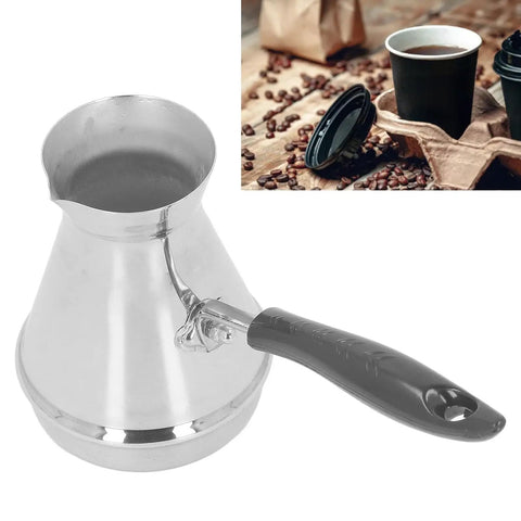 Turkish Coffee Pot 2 Pack With Easy Pour Spout for Stovetop Brewing and Melting Butter Stainless Steel Coffee Maker Design