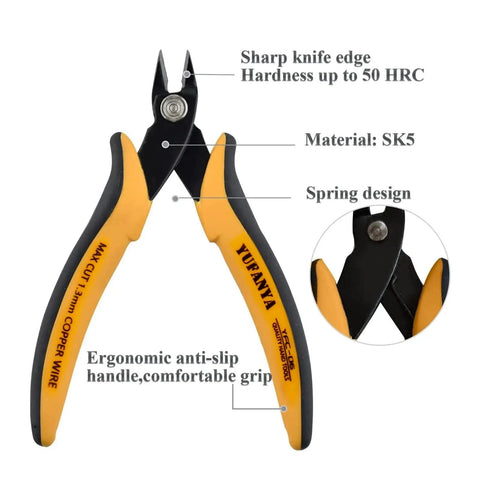 5 Pack Flush Cutters For Wire And Cable Cutting With Soft Grip Anti Slip Handles Ultra Sharp Heat Treated Carbon Steel