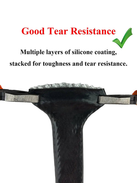 Cross-section of Fire Sleeve Heat Shield Three Eighth Inch ID Silicone Coated Fiberglass Heat Protection, showing tear resistance.