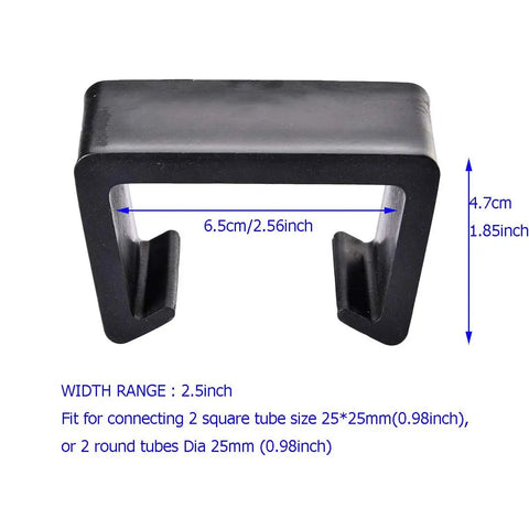 Large Wicker Patio Furniture Clips Set For Aluminum Frame Settee And Sectional Connectors, 25x25 mm Tube Size