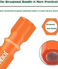 Front view of JOERIC orange hex-shank dry diamond drill bit set, 10 pcs, 5mm cores with storage bottle