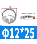 304 Stainless Steel Bearing Retaining Rings And Snap Rings Kit, 12mm size with dimension details and material thickness