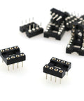 10 Pack DIP IC Socket Adapters 2.54mm Pitch 8 Pin Round Hole Soldering Socket For IC Chips Black Plastic Metal Construction