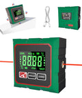 Digital Angle Finder With Laser And Magnetic 4-Side Inclinometer, Pro Grade Precision, ±0.1° Accuracy, 0.05° Resolution, Backlit Display, Measures Degrees And Percent, Fast One-Hand Operation, Built For Builders And DIY Pros. Green cube angle finder with USB cable and laser level
