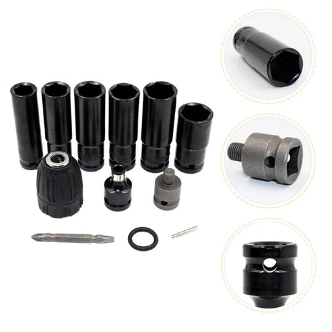 Heavy Duty Impact Socket Adapter Set Made From Rock Solid Chrome Vanadium Steel Built Tough For Pro Mechanics And Weekend Warriors Seeking Reliable Gear For Turbo Tight Custom Builds And Daily Shop Work, includes multiple adapters and accessories.