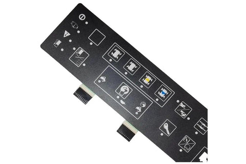 Premium Kickass Platform Membrane Decal Replacement For Genie Boom Lifts showing control buttons and labels for operation.