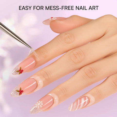 Applying Liquid Latex Nail Barrier Peel Off For Clean Edges and Quick Dry Cuticle Guard for nail art.