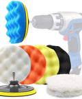 6 Inch Car Polishing And Buffing Sponge Pads Kit With Wool Bonnet Pads For Household Electric Drill And Auto Polisher
