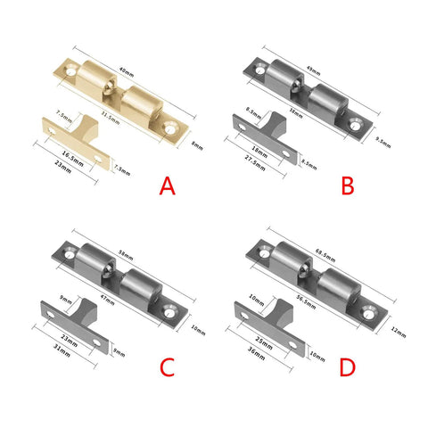 Touch Latch For Cabinets And Doors With Spring Ball Adjustable Copper Cabinet Latch For Wardrobes And Furniture diagram