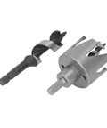 Heavy Duty Door Lock Installation Kit With 6 Blade Carbide Hole Saw For Wood And Metal Includes Auger Bit To Cut Precise Deadbolt Holes In Minutes No Splintering Or Slipping Guaranteed Pro Results. 54mm hole saw with auger bit