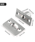 Top Quality Ball Catch For Cabinet Doors With Hidden Invisible Spring Latch Mechanism And Stainless Steel Bead Clamp, dimensions shown.