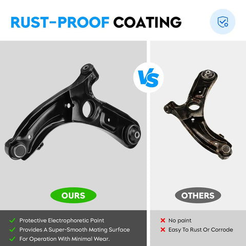 Front Lower Arm With Ball Joint Kit For Hyundai Elantra 2011 to 2016 Veloster 2012 to 2017 Elantra Coupe 2013 to 2014 Elantra GT 2013 to 2017 Driver And Passenger Side 2 Piece Suspension Kit, rust-proof coating comparison
