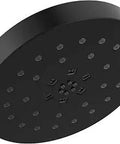 H2Okinetic 4 Setting UltraSoak Shower Head Matte Black With Water Sculpting Tech, round design and nozzle detail visible