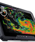 Built Like A Tank 11.6 Inch Rugged Tablet With Touchscreen displaying weather radar and storm data.