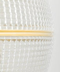 Close-up of textured glass dome from Straight Killer One Light Ceiling Pendant With Distressed Bronze Brass Frame.