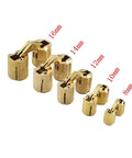 4 Pack Copper Barrel Hinges Hidden 180 Degree Opening For Doors Tables And DIY Furniture Hardware Fits 10 To 18 Mm Bore 14 Mm Size Durable Copper Construction with various sizes shown.