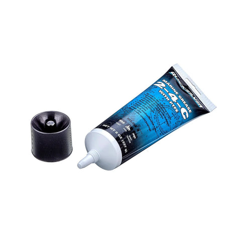 Quicksilver 2-4-C marine grease tube with Teflon, 8 oz, front view showing nozzle and cap.