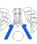 Heavy Duty Miter Spring Clamps Kit With Pro Pliers For Wood Trim And Picture Frames, Stainless Steel Corner Loading Tools Perfect for Furniture Assembly And Home DIY Projects That Get The Job Done Fast, blue handle set