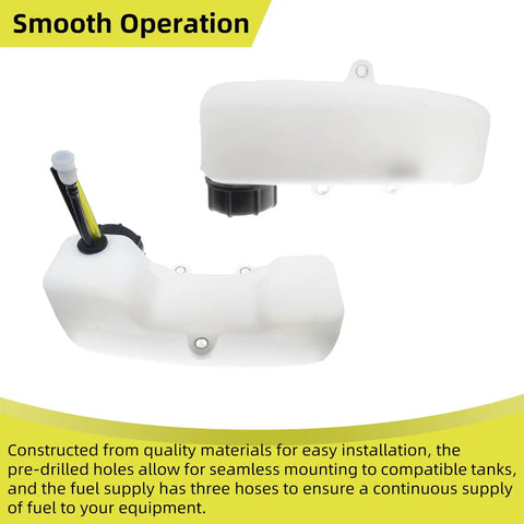 Fuel Tank Replacement Kit A350000300 for Mantis Two Cycle Trimmers with 3 Hole Grommet and Three Fuel Hoses Plus Cap P100006640