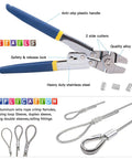 2.2mm Wire Rope Crimping Tool Kit With 150Pcs 3 Size Aluminum Double Barrel Ferrule Sleeves, Heavy Duty Stainless Steel For Durable Loop Sleeve Crimps