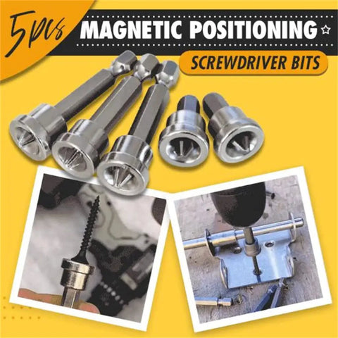 Five Magnetic Positioning Screwdriver Bits with PH2 heads and hex shank for drywall and plasterboard installation, 50mm length.
