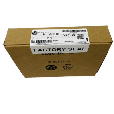 Industrial PLC Module 1756L84ES Control System Upgrade sealed box, front view, factory-sealed cardboard packaging