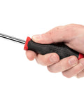 Hand holding Quarter Inch Drive High Torque Spinner Handle For Quick Fastener Spin And Maximum Leverage With A Serious Grip