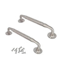 Heavy Duty 201 Stainless Steel Push Pull Door Handle Grab Bar For Gates Entrances And Sheds Durable Metal Door Pull With Screws 13mm Diameter And 6.65 Inch Length Ideal Outdoor Door Hardware, pair with screws