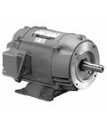 Three Phase Electric Motor One Point Five Horsepower 145T Frame Open Drip Proof Design 208 To 460 Volt rigid base mount view.