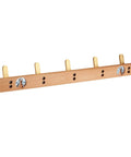 No Fuss Brass Wall Mount Coat Hooks Durable Entryway Hanger Rack Kick Clutter To Curb With This Solid Space Saver For Hallway Bathroom Modern Home Setup with four brass hooks on a wooden base.