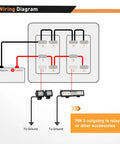 2 Gang Rocker Switch Panel SPST On Off Toggle With Laser Pattern, 5 Pin, Aluminum Plate, Pre Wired Jumper Wires, 12V 20A And 24V 10A, Plug And Play Harness, Great For LED Light Bar, RV, Boats, 4x4, Cars, Blue wiring diagram for lights and relay