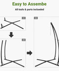 Assembly steps for Heavy Duty Hammock Swing Stand With Solid Steel Construction, Easy Ten Minute Assembly, Indoor Outdoor Use